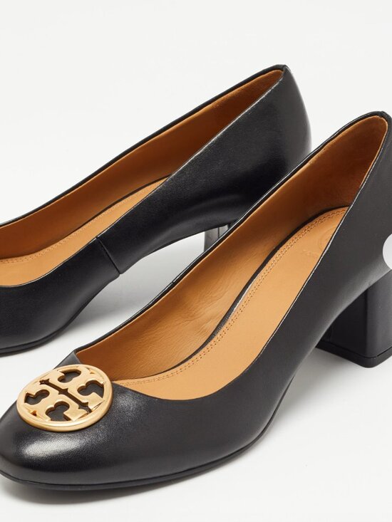 Tory Burch Shoes - Tory Burch Black Leather Chelsea Block Heels Pumps